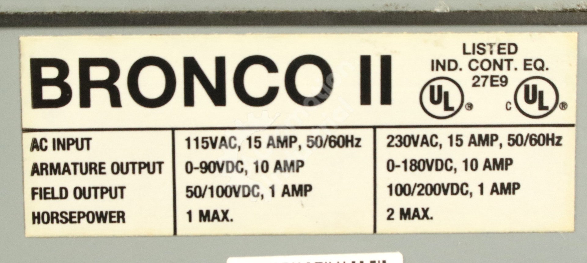 B160 by Bronco Seco 180V Speed AC Drive