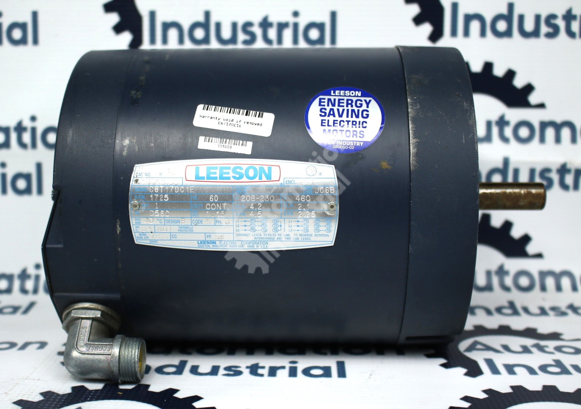 Leeson C6T17DC1E 1HP 3PH AC Motor