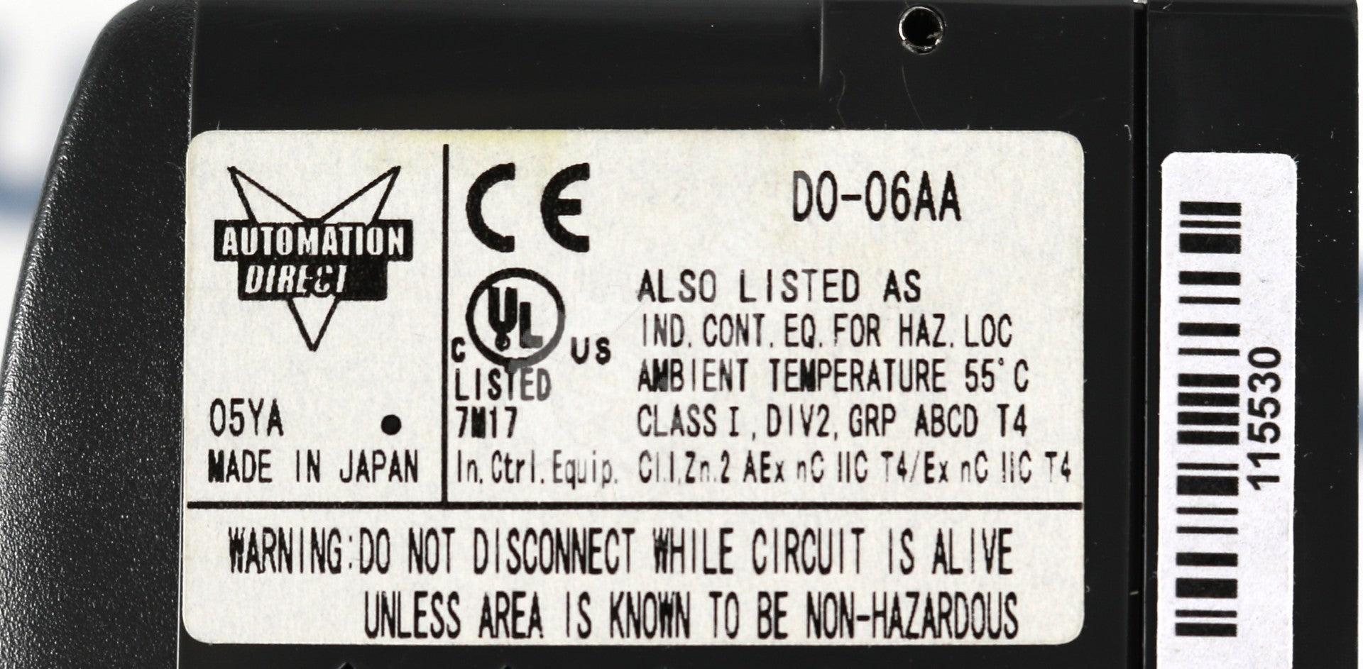 D0-06AA by Automation Direct 120-240VAC PLC 20 DC Input 16 Point Triac Output AC Power Supply DirectLOGIC 06