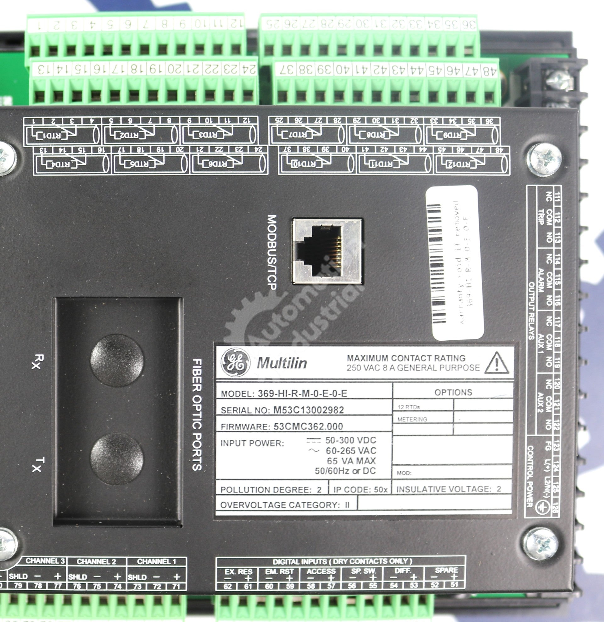 369-HI-R-M-0-E-0-E by GE Multilin Enhanced Motor Protection Relay 369