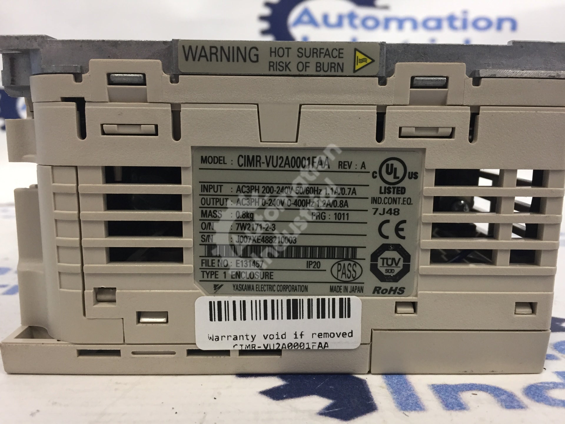 Yaskawa CIMR-VU2A0001FAA VFD AC Drive