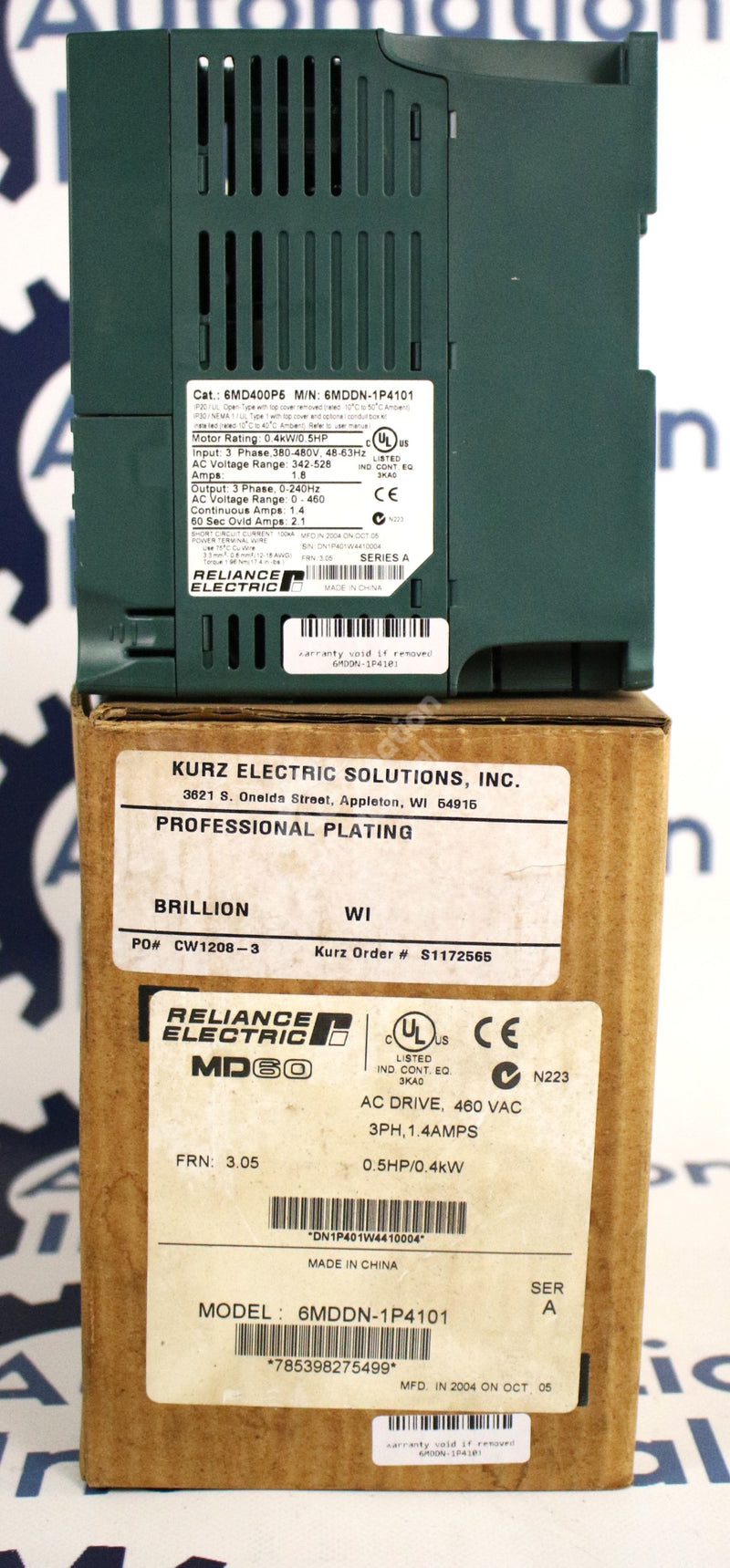 6MDDN-1P4101 by Reliance Electric .5HP AC Drive MD60 New Surplus Factory Package