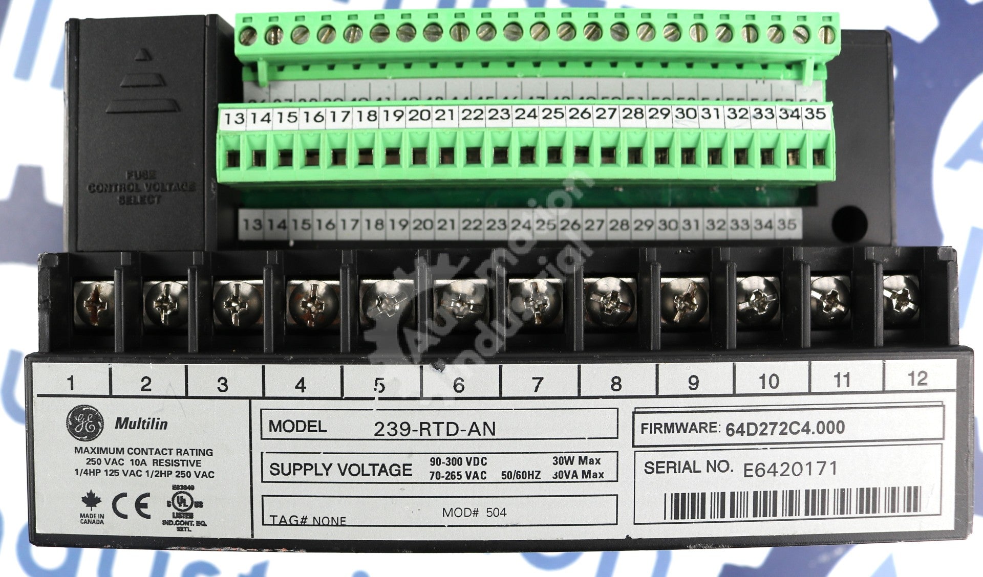 239-RTD-AN by GE Multilin Motor Protection Relay 239