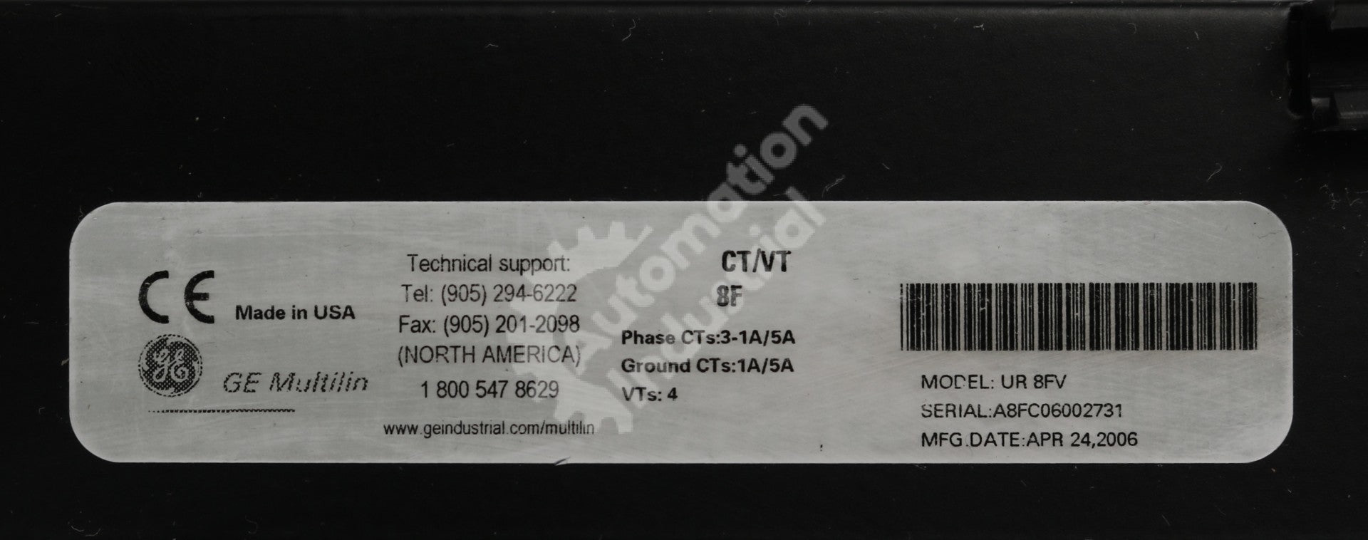 UR 8FV by GE Mulitilin UR-8FV CT/VT Universal Relay Module