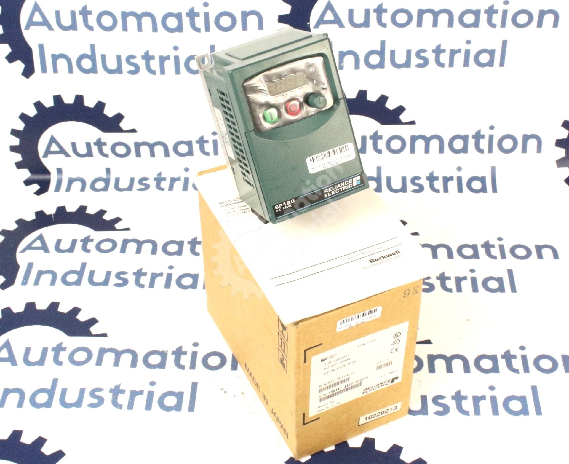 S12-201P4LU by Reliance Electric .25HP 230V AC Drive SP120 New Surplus Factory Package