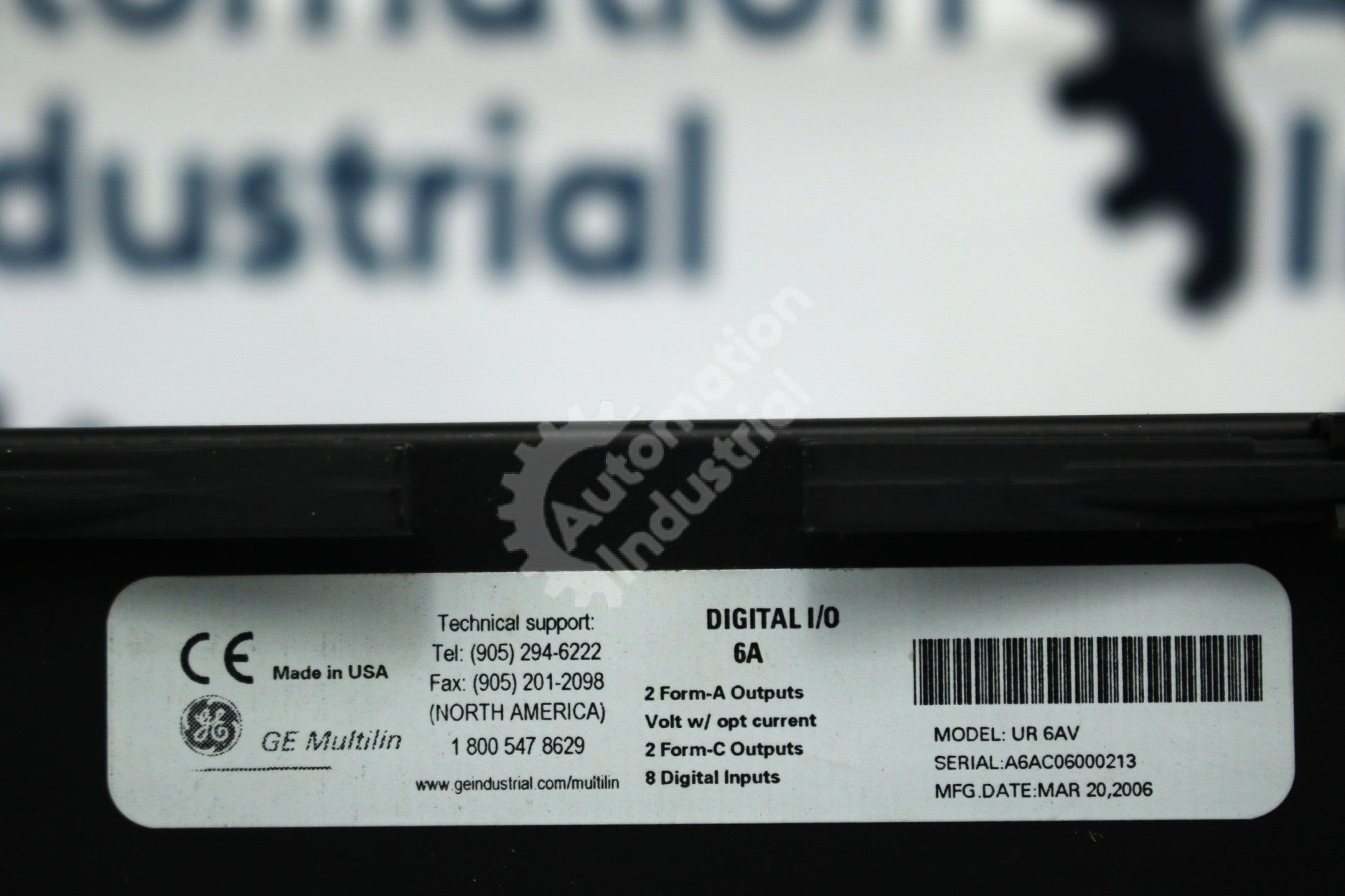 GE Multilin UR 6AV UR-6AV Universal Relay Digital I/O Module